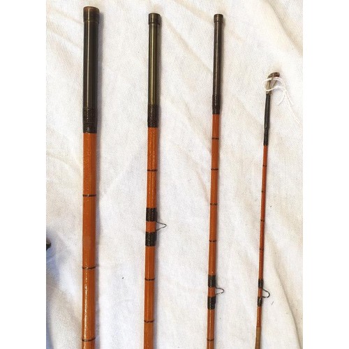 236 - Asbjorn Horgard 4-Piece Split Cane, 8ft Fishing Rod in original canvas bag