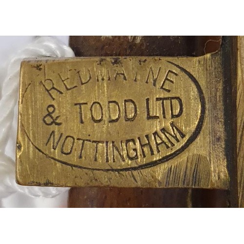 238 - Four Vintage Wooden and Brass Nottingham Reels - One A Redmayne & Todd, Nottingham Reel