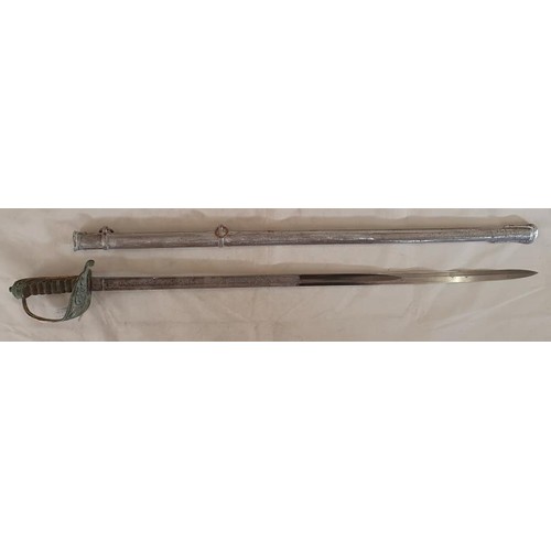 260 - British Rifle Officers Sword in Steel Scabbard 1827