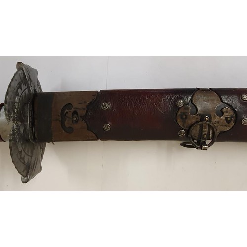 268 - Reproduction Sword in Leather Scabbard