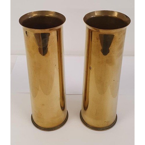 276 - Pair of Brass Shell Casings, c.1918 and c.11.5in tall