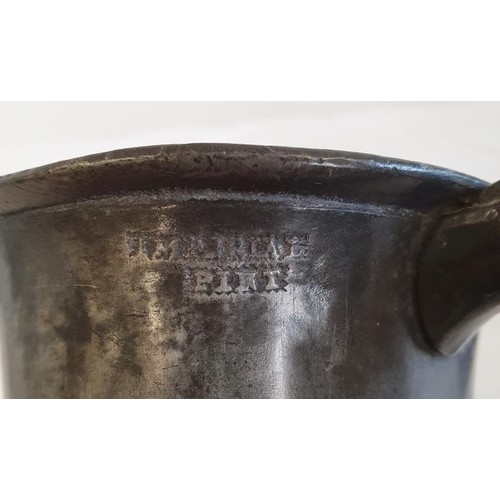 322 - 19th Century Pewter Pint Tankard, engraved 