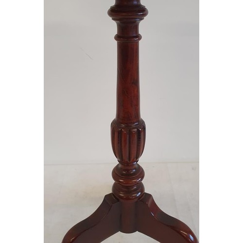 332 - Mahogany Wine Table with pie crust top. Height 20.5