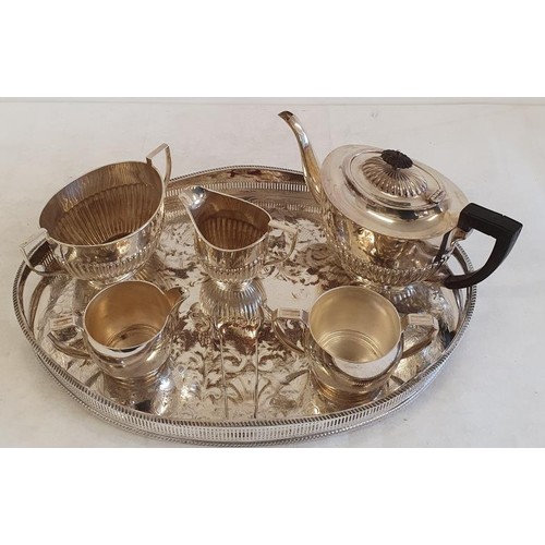 348 - Silver Plated Tea Set on Tray