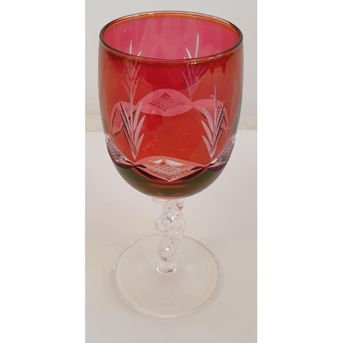 353 - 5 Red Wine Glasses