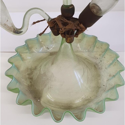 367 - Victorian Vaseline Glass Epergne (A/F)