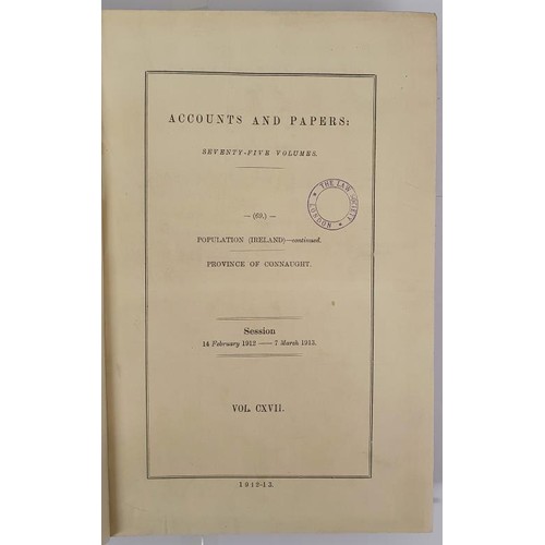 52 - Census Of Ireland 1911. Pub. London 1912/1913. First edit. 5 thick folio volumes containing comprehe... 