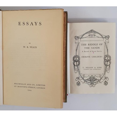 78 - W. B. Yeats. Essays. 1924. First edition. Book plate of J. P. Delaney and Erskine Childers. The Ridd... 