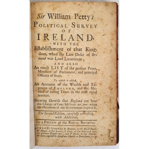 109 - [Sir William Petty]. Sir William Petty's Political Survey of Ireland, with establishment of that Kin... 