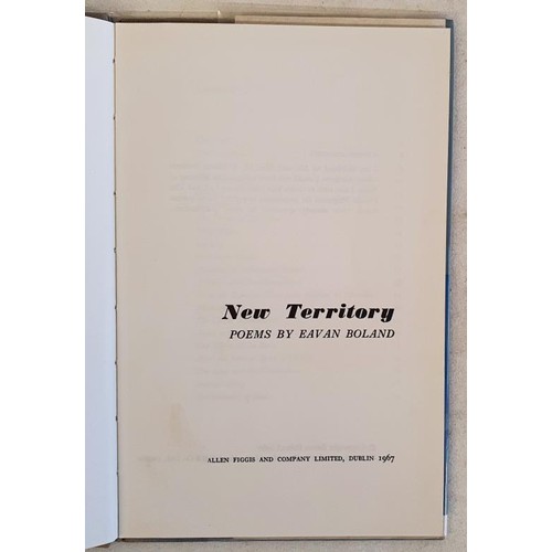 114 - Eavan Boland - New Territory. Published 1967 by Allen Figgis & Co Limited, Dublin. First Edition... 