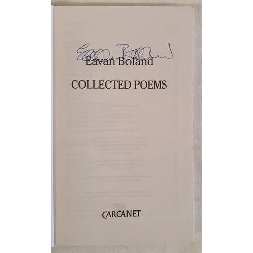 115 - Eavan Boland – Collected Poems, published 1995. First UK Edition, First Printing. A paperback ... 