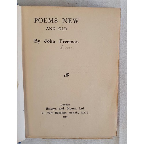 119 - John Freeman J (Geoffrey Phibbs related) - Poems: New and Old, published 1920. First UK Edition, Fir... 