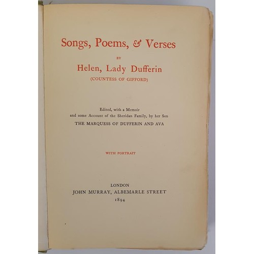 138 - Helen, Lady Dufferin - Songs, Poems, & Verses By Helen, Lady Dufferin (Countess of Gifford) Edit... 