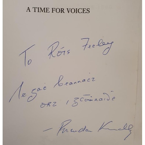 146 - Brendan Kennelly – A Time for Voices, published 1990, First UK Edition, signed and inscribed b... 