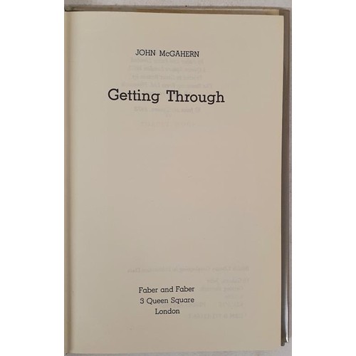 174 - John McGahern; Getting Through, first edition, first print HB, Faber 1978