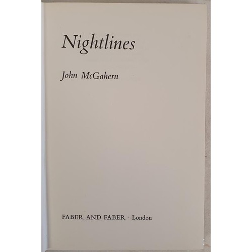 178 - John Mc Gahern: Nightlines: Faber & Faber: 1970 First Edition, First Printing in Very Good condi... 