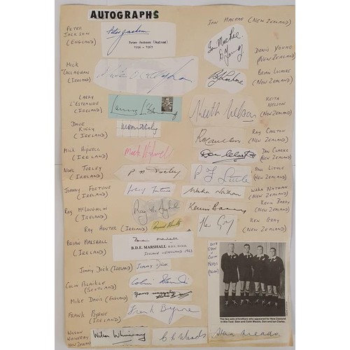 Rugby Union; Autographs of Irish/England/Scotland and New Zealand, 27 ...