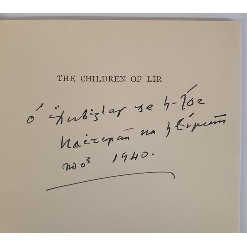 289 - Douglas Hyde. The Children of Lir. Dublin. 1940. 1st Pictorial blue wrappers with flaps. Inscribed o... 