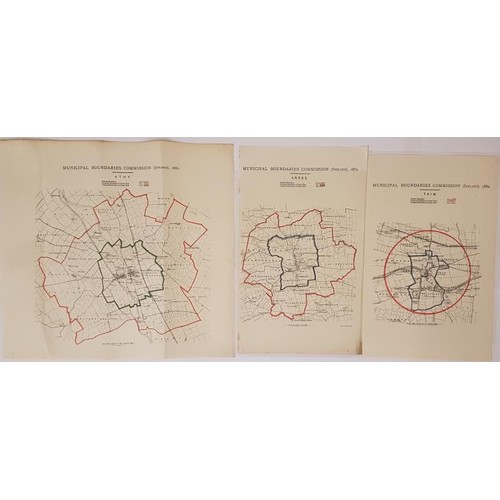 425 - 3 coloured maps: Athy, Ardee and Trim: Municipal Boundaries Commission 1880. (3)