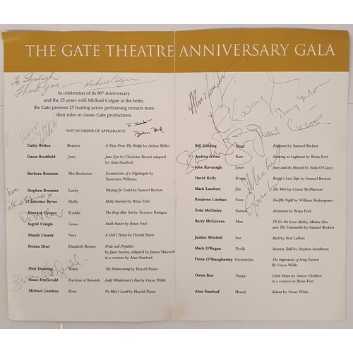 440 - Irish Theatre: The Gate Theatre Anniversary Gala Programme, 2008. SIGNED by Brian Friel, Michael Cog... 