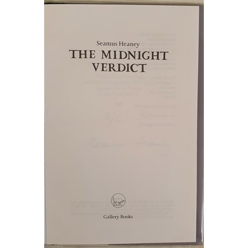 468 - Seamus Heaney: The Midnight Verdict: The Gallery Press 1993 Limited Edition Hardback: 22/40 Reserved... 