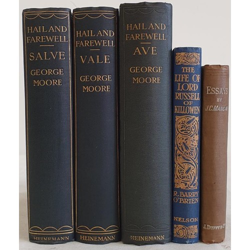 483 - George Moore, Famous trilogy, Hail and Farewell: 1, Ave, 1911; Salve, 1912, Vale, 1914; Essays in Pr... 