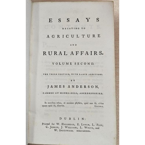 495 - Essays relating to Agriculture and Rural Affairs: Volume Second by James Anderson (Farmer at Monks-H... 