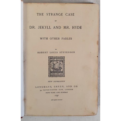 526 - Robert Louis Stevenson - DR JEKYLL AND MR HYDE WITH OTHER FABLES, Published by Longman's Green &... 