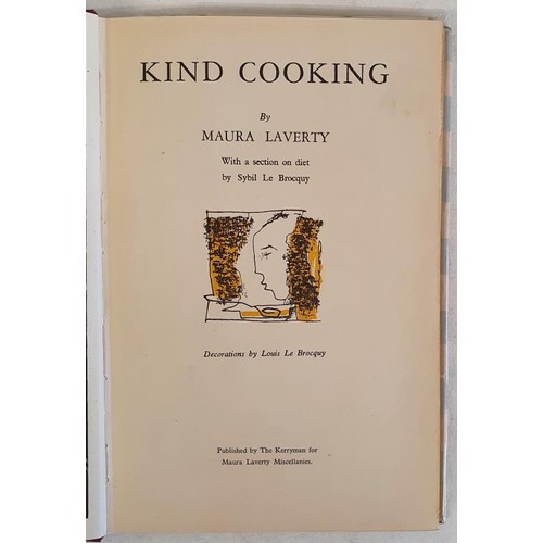 627 - Laverty, Maura (Louis le Brocquy ) – Kind Cooking, published by The Kerryman, Tralee 1946. Fir... 