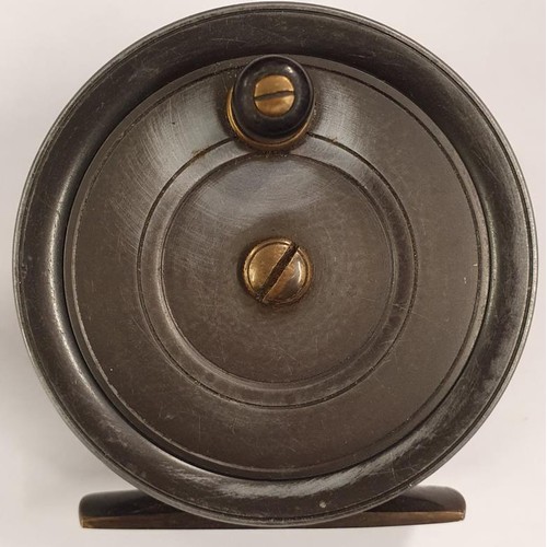 177 - A Foster Bros., Ashbourne Alloy 2.75in Fishing Reel with brass foot