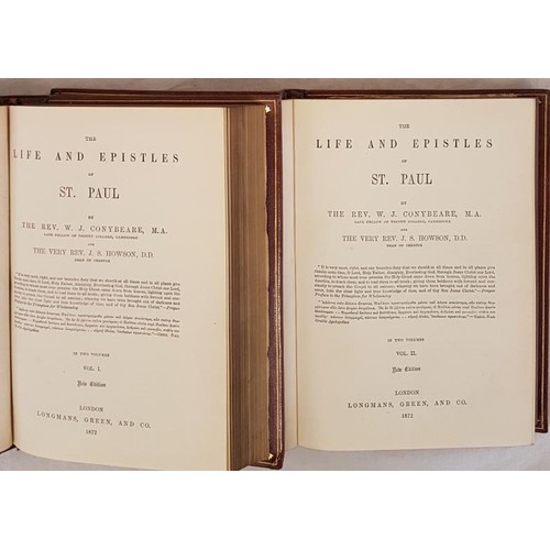 93 - Rev. W. Conybeare & Rev. J. Howson. The Life and Epistles of St. Paul. 1872. 2 vols. Folding map... 