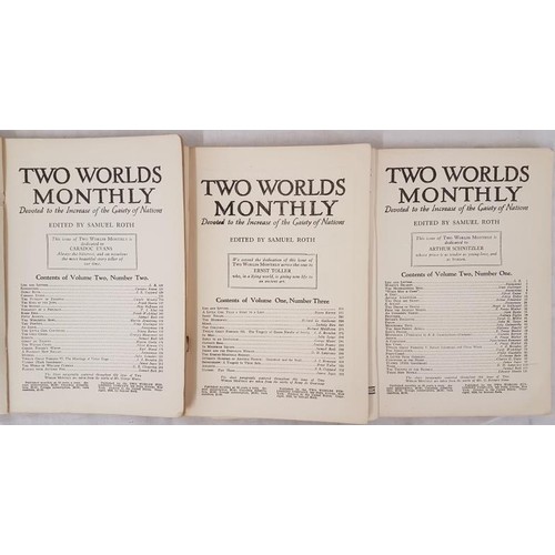 94 - Samuel Roth. Two Worlds Monthly. New York. 1926-27. 3 issues of controversial journal, each of which... 