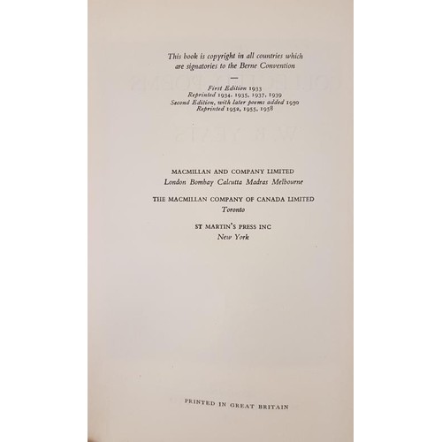 95 - Fine Bayntun-Riviere Binding Yeats, W.B. The Collected Poems of W.B. Yeats. London: Macmillan, 1958.... 