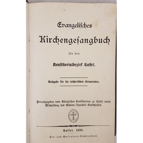 96 - German Binding. Evangelfches Kirchengefangbuch. Gaffel, 1890. 8vo. Bound in attractive full black ca... 