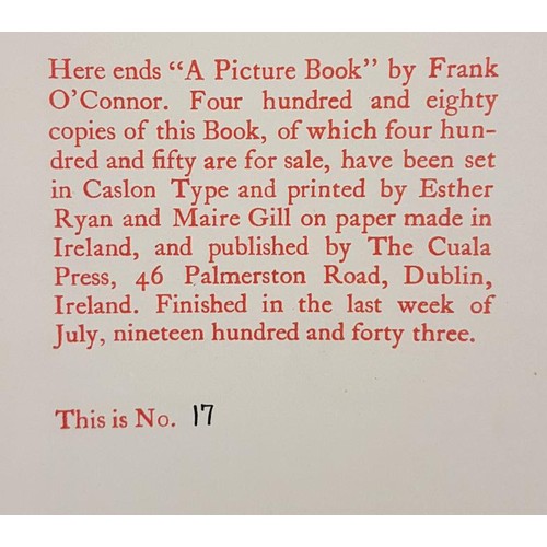 104 - O'Connor, Frank. A Picture Book by Frank O'Connor. With illustrations by Elizabeth Rivers. Dublin: C... 