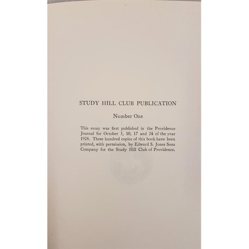 115 - REYNOLDS, Horace. A Providence Episode in the Irish Literary Renaissance. Providence: The Study Hill... 