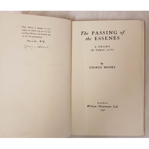 131 - George Moore. The Passing of The Essenes. 1930. Limited edit (775) Signed by Moore. Fine gilt vellum... 