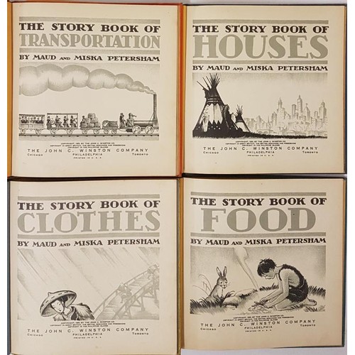 155 - 4 Books by Maud and Miska Petersham: The Story Book of Houses; The Story Book of Transporation; The ... 