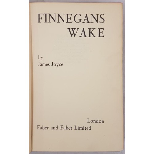 183 - James Joyce. Finnegans Wake. 1946. 2nd edition. Good ephemera. Original red cloth.