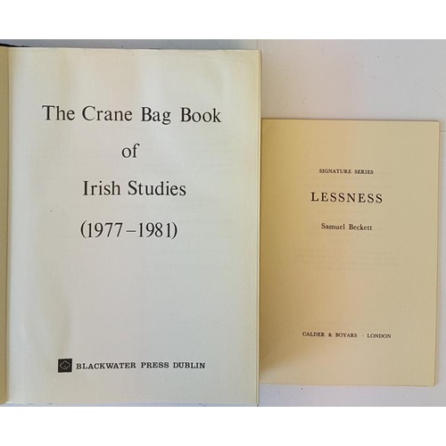 227 - Samuel Beckett. Lessness. 1970 and M. P. Hederman. The Crane Bag - Book of Irish Studies. Preface by... 