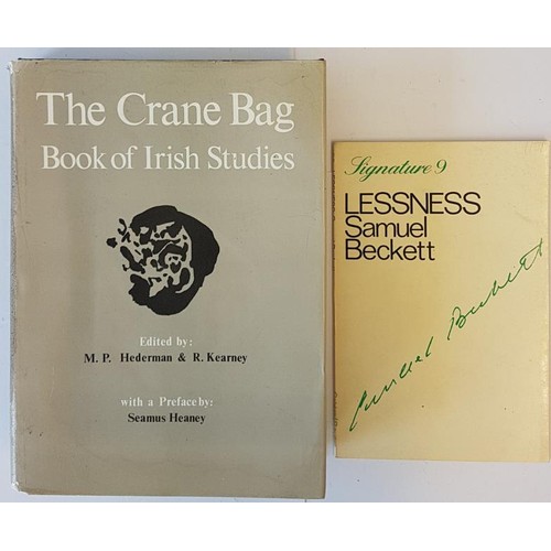 227 - Samuel Beckett. Lessness. 1970 and M. P. Hederman. The Crane Bag - Book of Irish Studies. Preface by... 