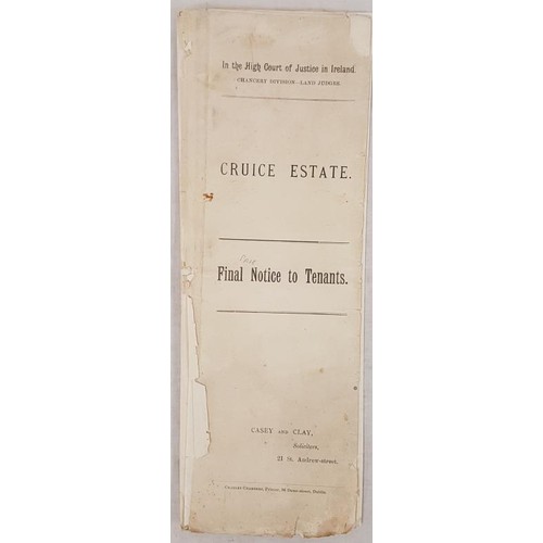 236 - High Court – Final Notice re Sale of Lands dated 19th Sept. 1891 relating to approx. 610 acres... 