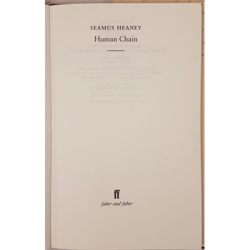 242 - Seamus Heaney. Human Chain. 2010. 1st. d. j.