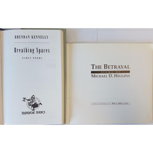 255 - Brendan Kennelly. Breathing Spaces -Early Poems. 1992. 1st. Fine in good d.j. and Michael D. Higgins... 