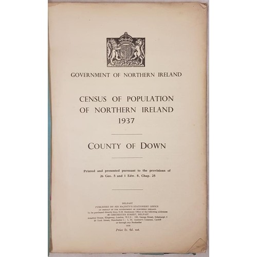 297 - Census of Population of Nor. Ireland – County of Down, 1938. Original blue printed wrps.... 