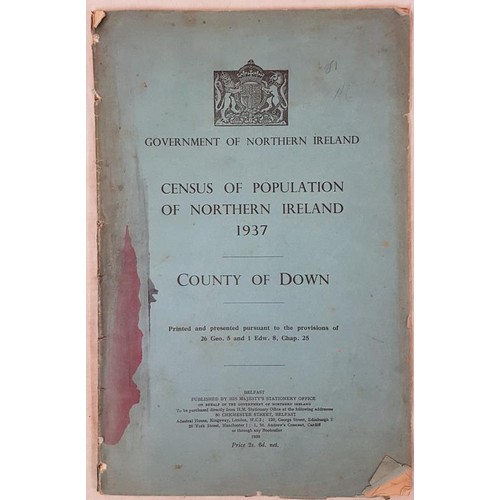 297 - Census of Population of Nor. Ireland – County of Down, 1938. Original blue printed wrps.... 