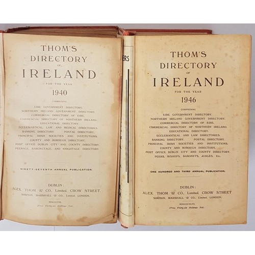 308 - Thoms Directory Ireland 1940 and 1946. Comprising Eire Government Directory, Northern Ireland Govern... 