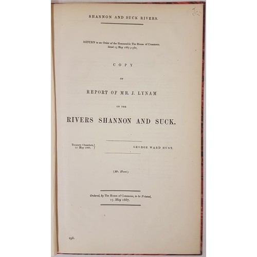 331 - Report of Mr J. Lynam on the Rivers Shannon and Suck. 1867. Marbled boards