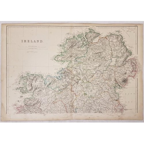 339 - 2 large coloured folding maps of Ireland divided into two folding sections, each 36 X 54 cms. Drawn ... 