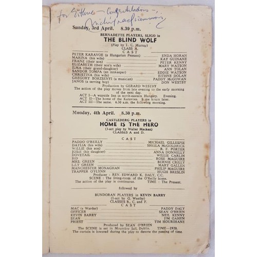 364 - [Ballyshannon Drama] Ballyshannon All-Ireland Drama Festival. Souvenir Programme of the Ninth Festiv... 